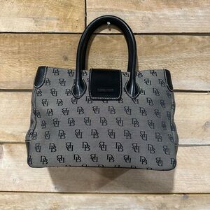 Dooney & Bourke signature canvas and leather satchel bag